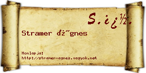 Stramer Ágnes névjegykártya